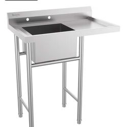 Stainless Steel Utility Sink With Drainboard