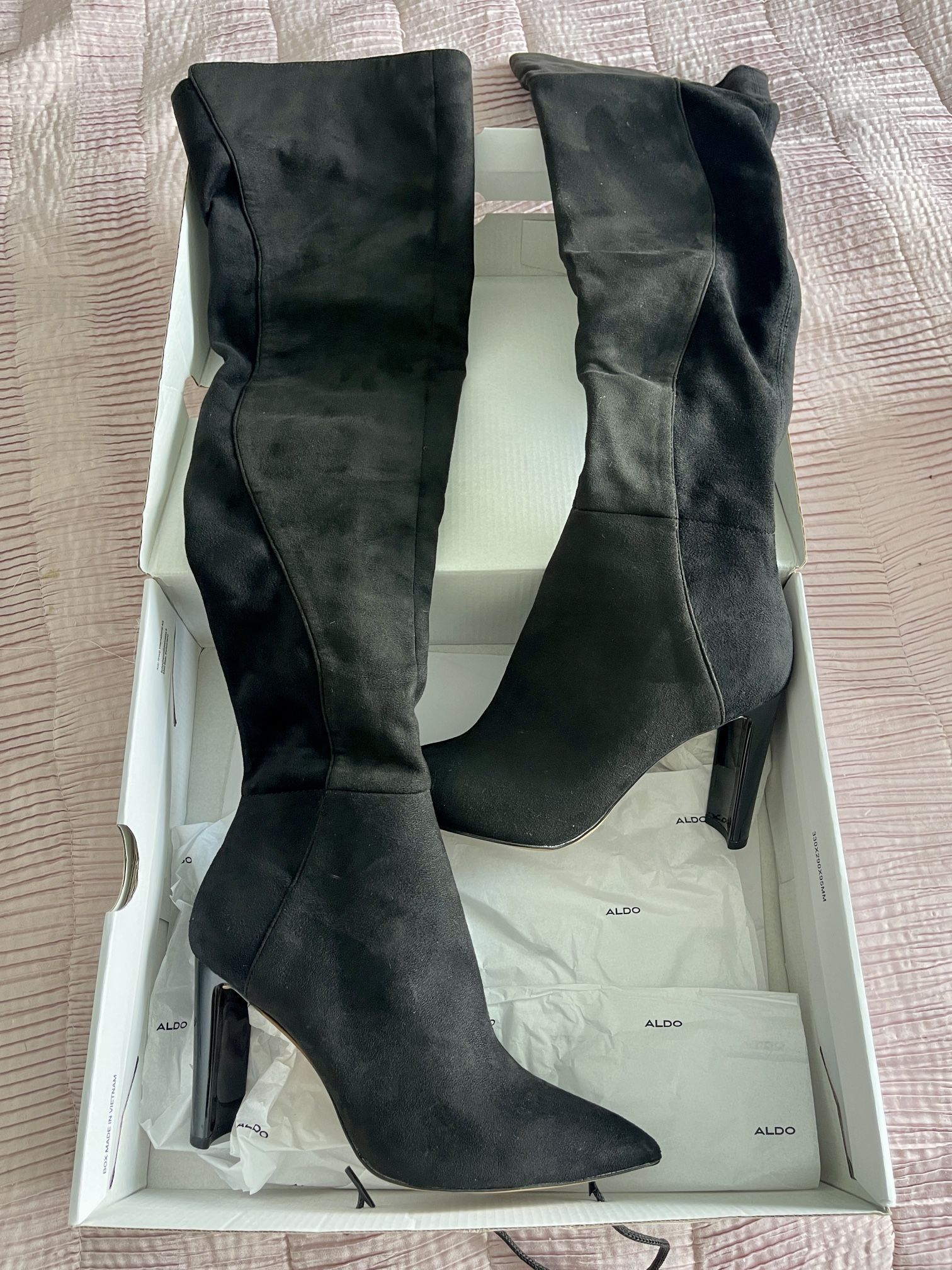 Aldo Over The Knee Tall Heel Suede Show Boots Size 6.5