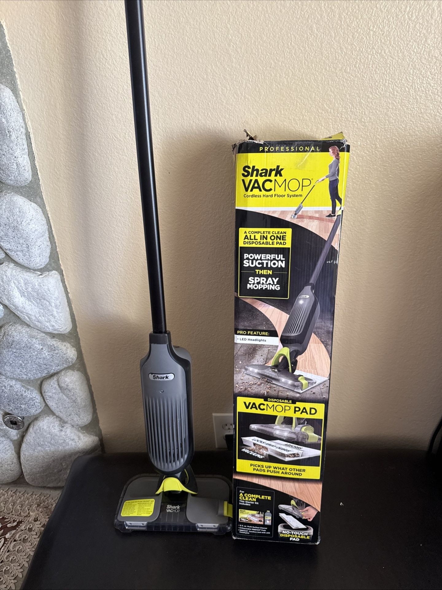 Shark VM252P10 VACMOP Pro Cordless Hard Floor Vacuum Mop with LED Headlights