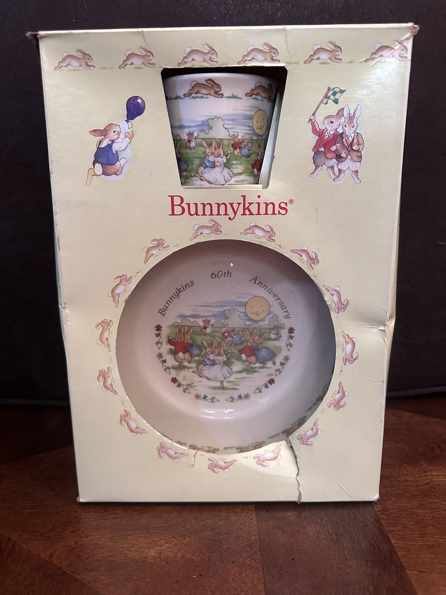 Royal Doulton Bunnykins 60th Anniversay Plate and Mug - Brand New