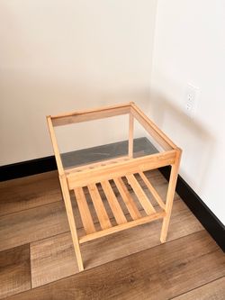 Side/night Table with Glass Top
