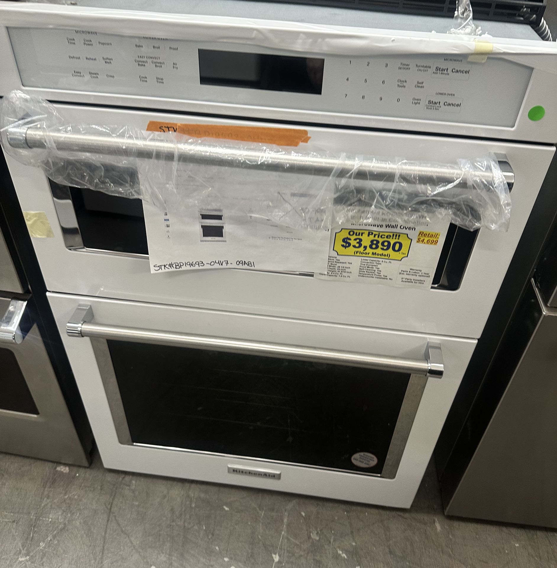 KitchenAid 30” microwave & wall oven