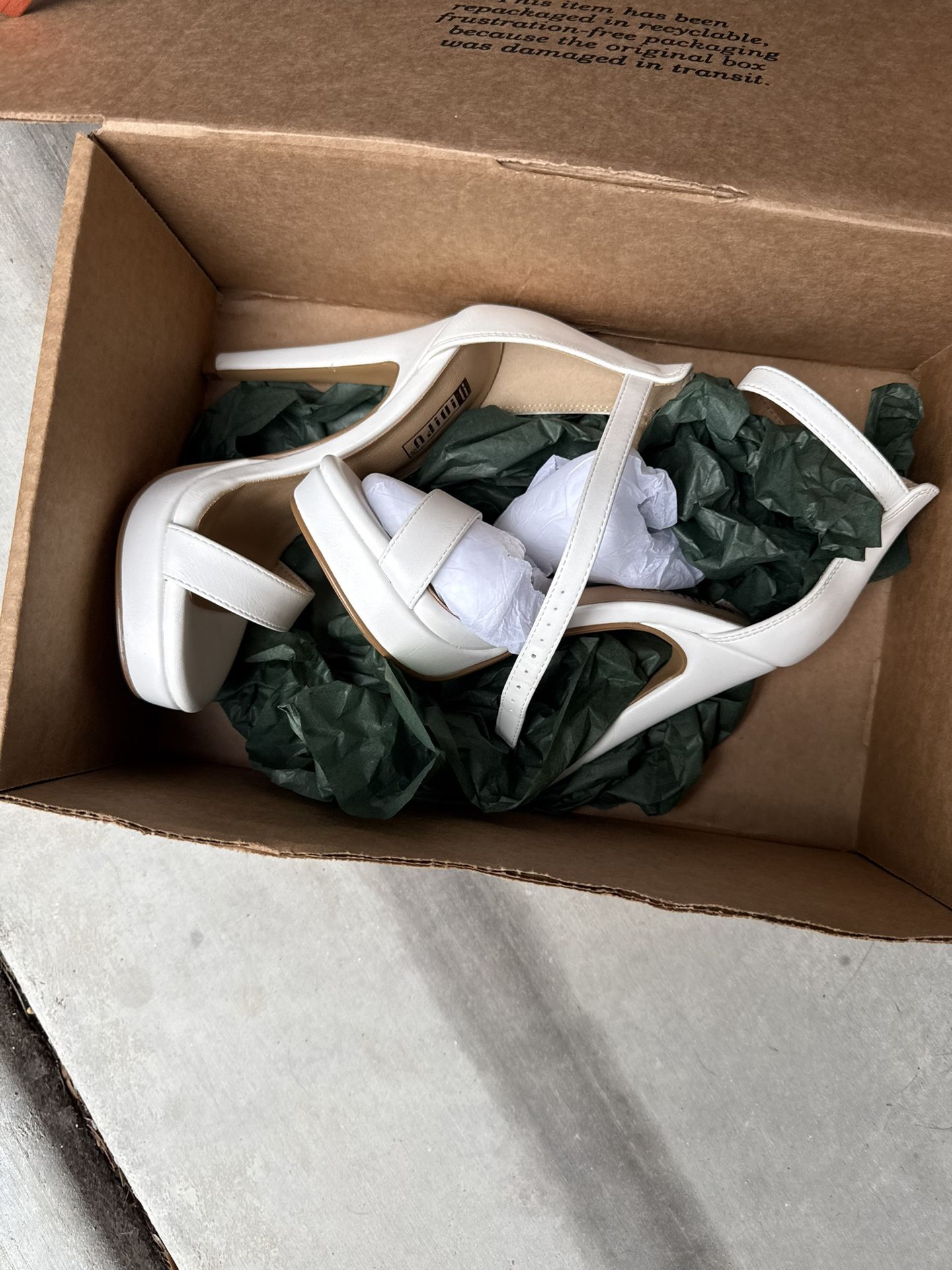 ALDO White Platform Heels – Strappy Open-Toe Sandals (New in Box)