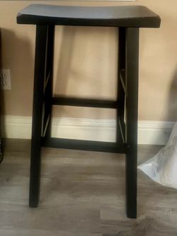 Black Wood Saddle Seat Bar Stool