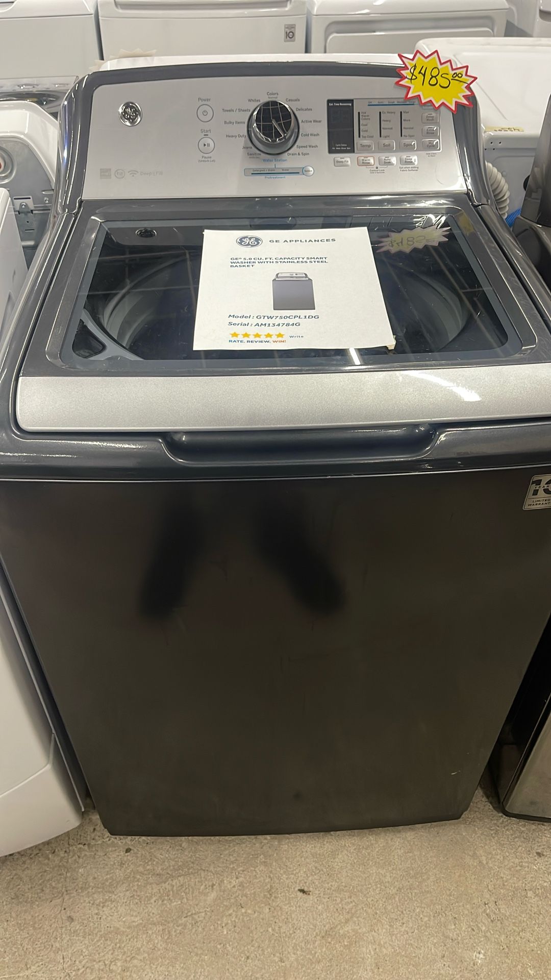 GE Washer. Top Load 5.0cu Ft