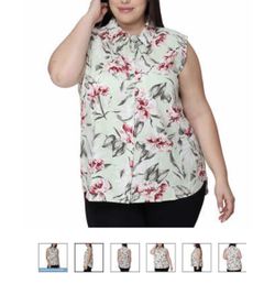 Nicole Miller Original Tropical Print Top XXL NWT