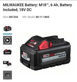 Milwaukee M18 Battery 6.0 Ah