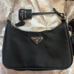 NEW PRADA Black Re-Edition 2005 Re-Nylon Bag