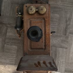 Two Box Oak Wall Phone