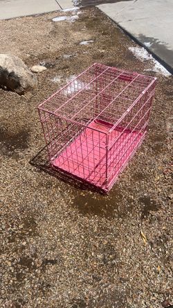 Pink puppy crate