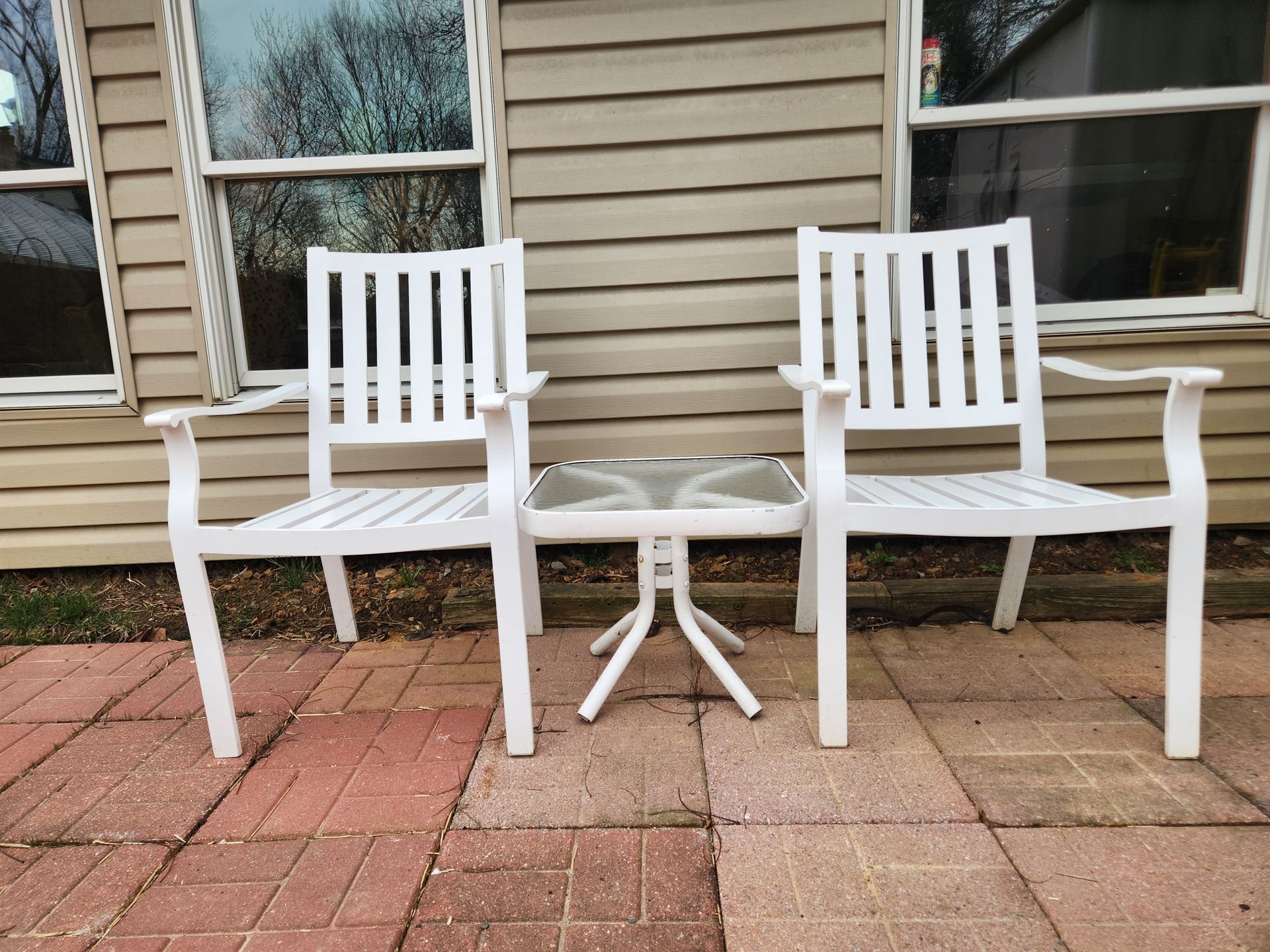 Patio chairs and side table
