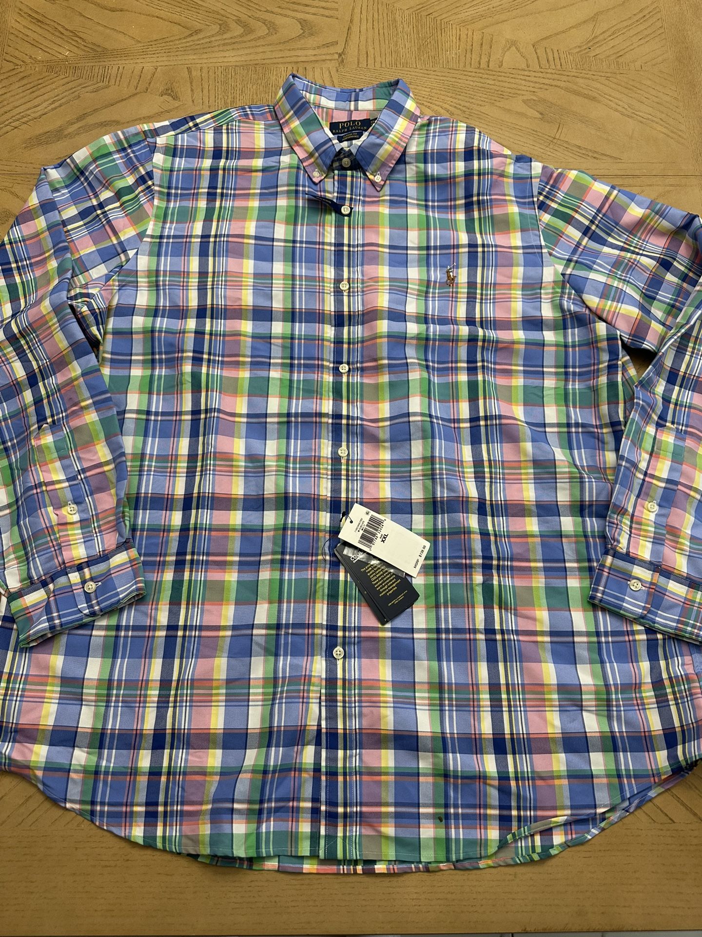 Polo Ralph Lauren NWT Classic-Fit Plaid Oxford Shirt 100% cotton button down long sleeve Size XXL