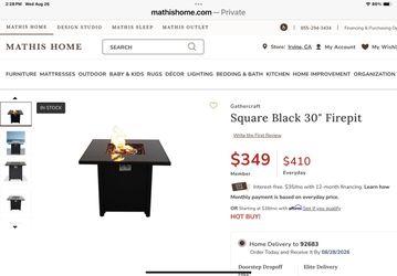MOVING SALE NEW IN BOX  30" Outdoor Propane Fire Pit Table,