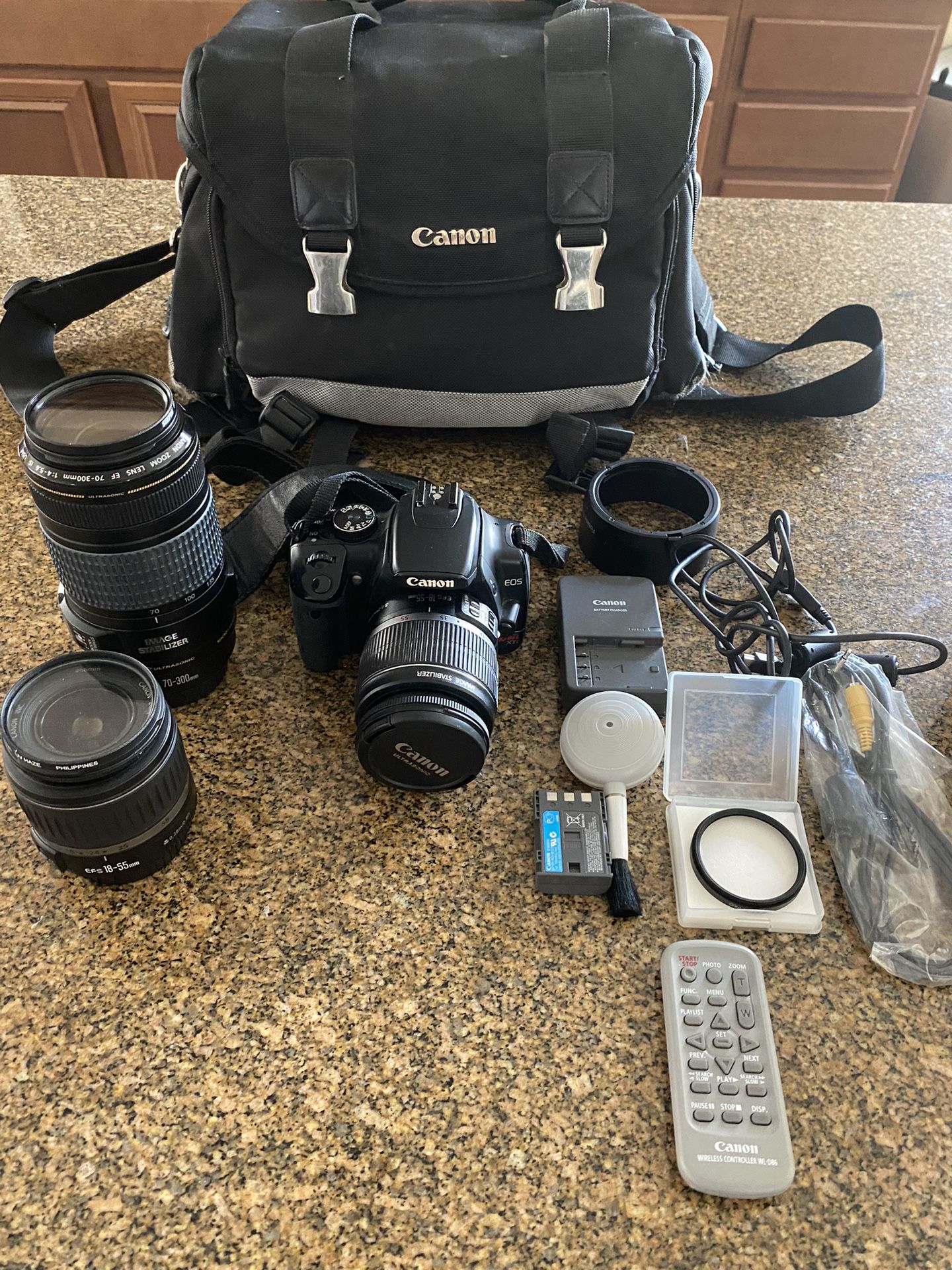 Canon Rebel XTi Camera With Lenses And Bag