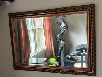 Large Wall Mirror with Gold Rope Frame