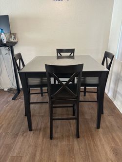 Black wooden kitchen table