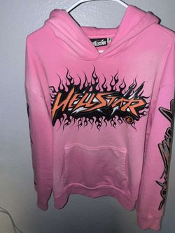 Pink Hell Star Hoodie Size L