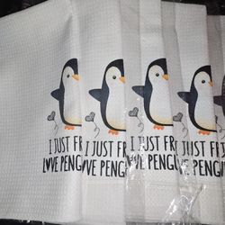5 I Love Penguins Kitchen Towels