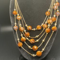 16”-24” Gold And Beaded Multi-Strand Necklace