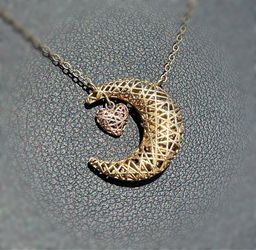 Jewelry 10k solid Yellow Gold paperclip link 18” Chain necklace heart half moon 🌙 1.50 grams 5.90mm