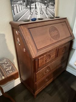Antique desk real solid wood