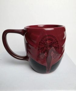 Disney Marvel Scarlet Witch Wanda Stoneware 3D Raised Maroon Black 14 oz.
