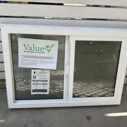 Value Double pane window with screen 35 1/2 W x 23 1/2 H frosted tempered glass window 