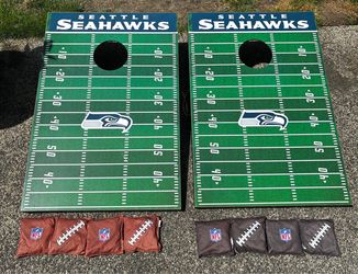 Corn Hole Complete Seahawks Set 8 bean bags