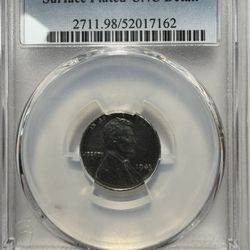 1943 Lincoln Steel Cent 1C – PCGS Genuine – Surface Plated – UNC Details – WWII Issue