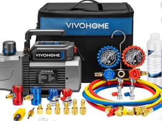 Vivo Home  AC Vacuum Pump and Gauge Set