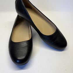 Naturalizer Vivienne Womens Black Leather Ballet Flats SlipOn Shoes US Size 7