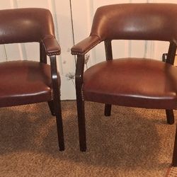 Riveted Leather Captain Chairs