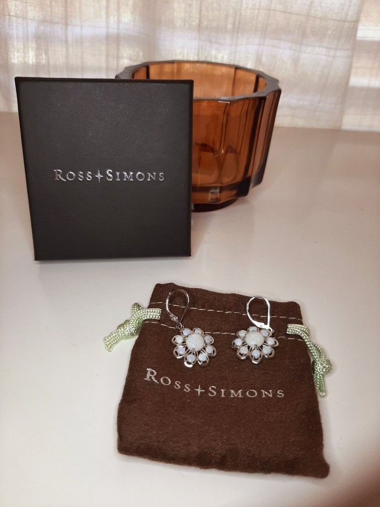Radiant Ross Simons Sterling Silver Opal Earrings