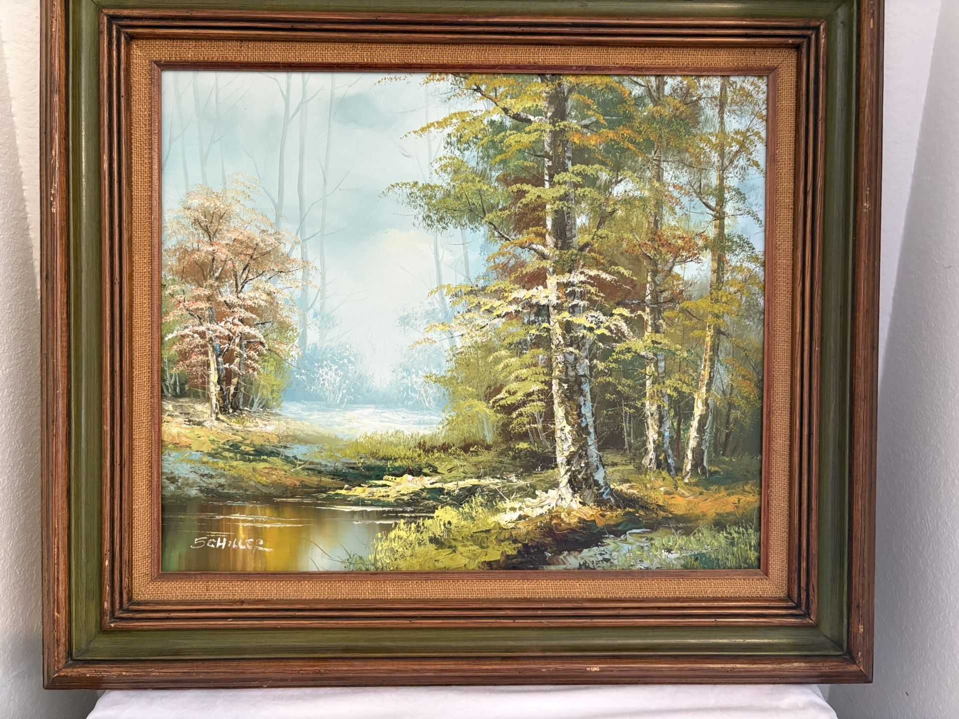 Oil Painting Beautiful Landscape Signed By Listed Artist Robert Schiller
