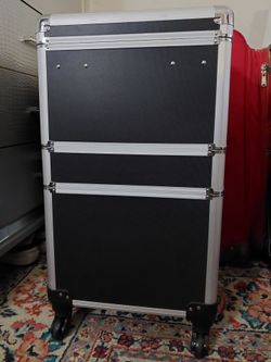 Rolling Aluminum Makeup Training Case Trolley
