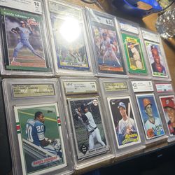 Vintage slabs baseball and football