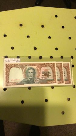 5,000 pesos 3 notes total