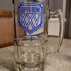 Super Bowl XXV (1991) Bills vs Giants Slim Jim Promotional Glass Beer Mug