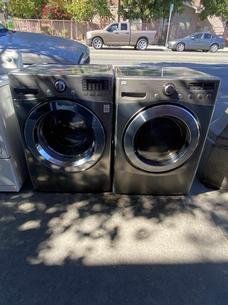 SET WASHER AND DRYER LG STAINLESS STEEL 🆓️ FREE DELIVERY 🆓️ ✨️SIDE BY SIDE - STACKABLE ✨️
