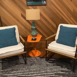 Mid-Century Lounge Chairs (Set of 2) – Staging Only, Like New