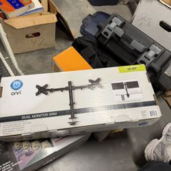 ONN Full-Motion Dual Monitor Arm Mount for 13-27 Screens - Swivel, Tilt, Rotate,