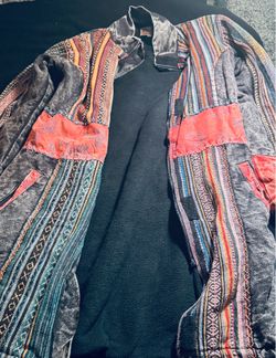 Rhea Patchwork Boho Jacket Made in Nepal Size XL