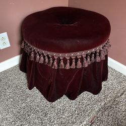 Brown Velvet Rolling Ottoman