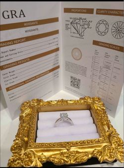Moissanite Solitaire Ring with GRA Certificate