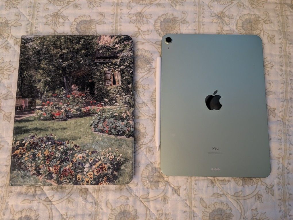 iPad Air 4th Gen Green 64 Gb, Apple Pencil, And Etsy Case