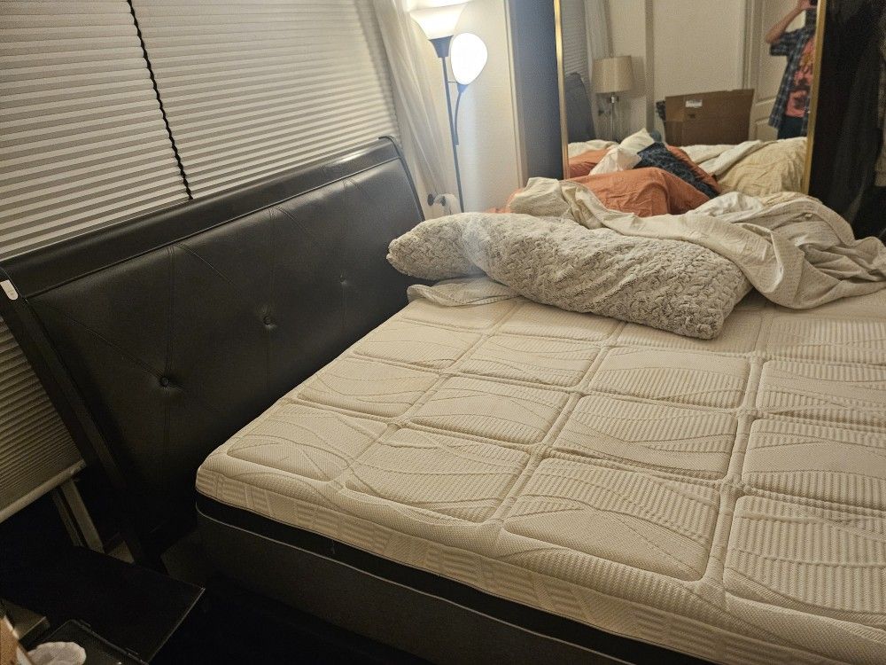 Queen Size Bed Frame - W/ Mattress