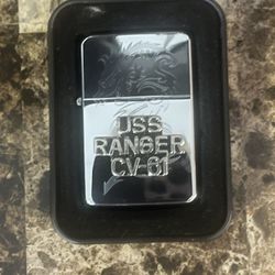 Military Star Lighter High Polished chrome USS Ranger CV61