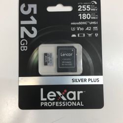 Lexar Pro Silver Plus Micro SD V30 512gb Brand New
