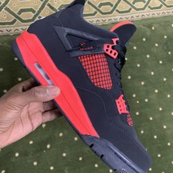 Air Jordan 4s Red Thunder/ All Sizes 4-13/ Black And Red/ Authentic 