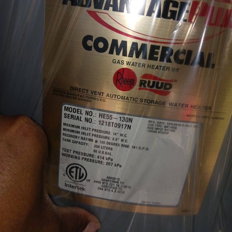 Brand New Commercial Water Heater HE55-130N for Sale in Douglasville, GA -  OfferUp